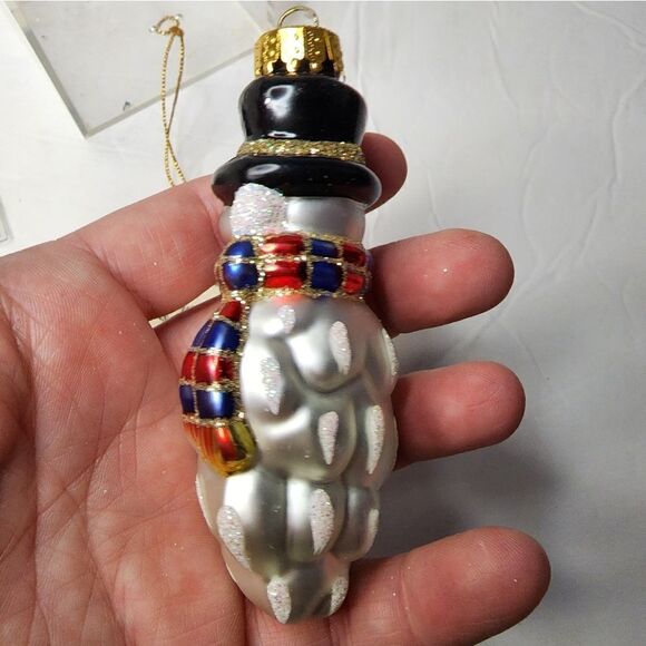 Designers studio hand crafted glass Christmas ornament snowman vintage - Picture 2 of 7